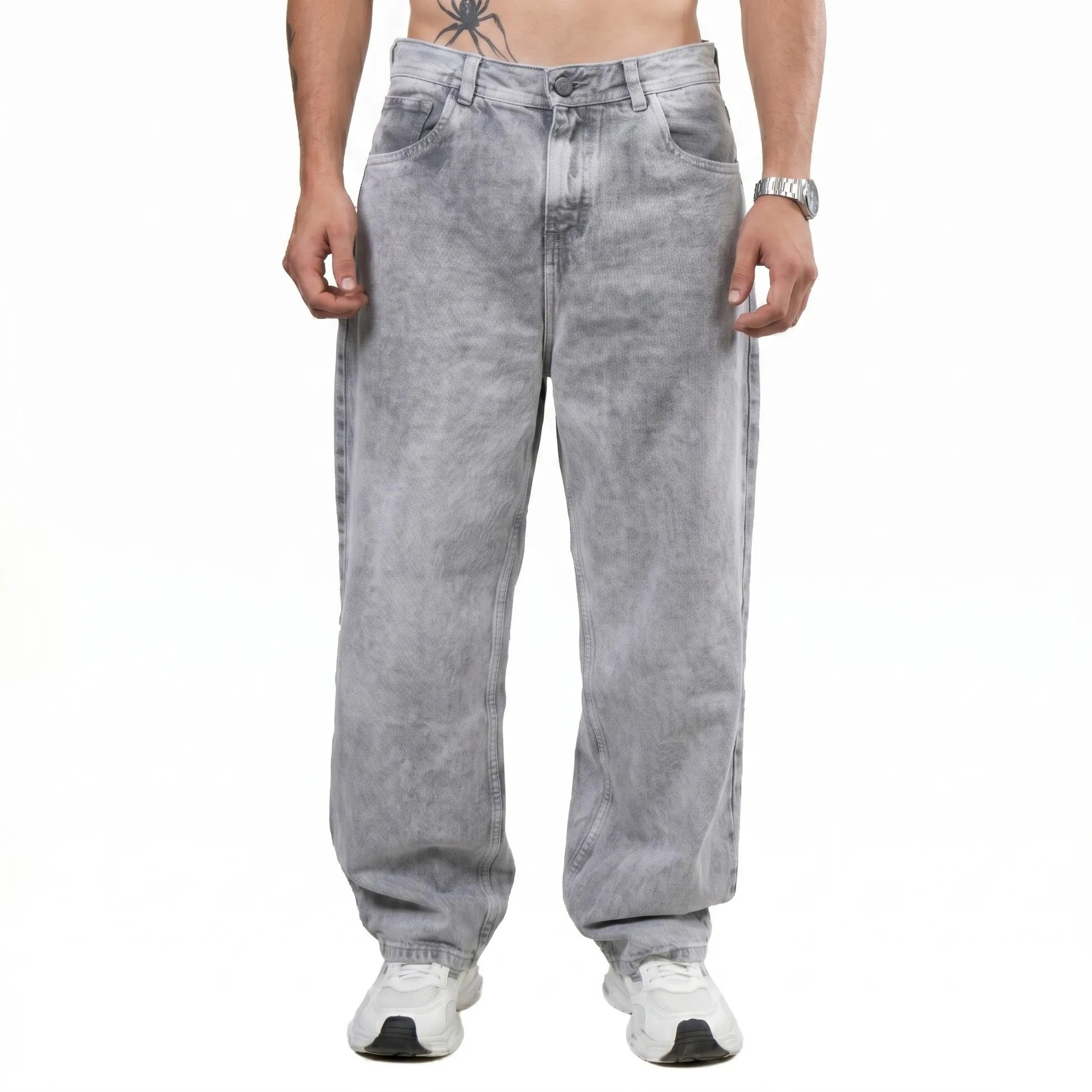 PANTALON BAGGY GRIS PERLA